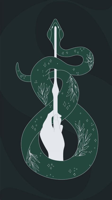 Download Slytherin Aesthetic Vector Art Wallpaper | Wallpapers.com