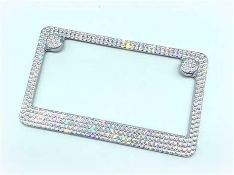 Amazon.com: Bling Motorcycle License Plate Frame made with Swarovski Crystals - 4 Row ...