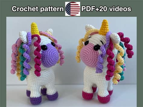 CROCHET PATTERN Unicorn Toy. Amigurumi Doll. Crochet Tutorials Animals. English Version PDF 20 ...