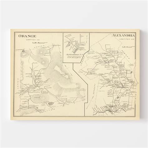 Vintage Map of Alexandria, New Hampshire 1892 by Ted's Vintage Art