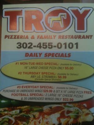 Troy Pizza & Family Restaurant - Newark, DE | Yelp