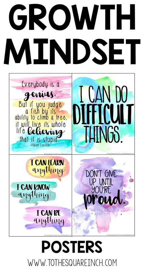 Growth Mindset Posters for the classroom | Encouraging and positive | Grit | Perseverance ...