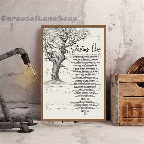 Chris Stapleton Starting Over Lyrics Poster Chris Stapleton - Etsy