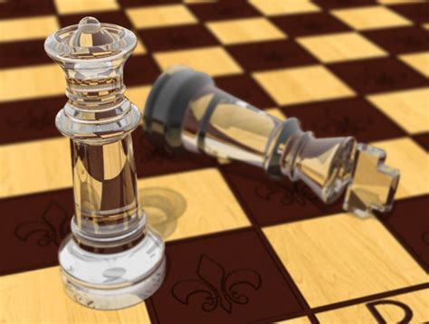 3d chess board glass model