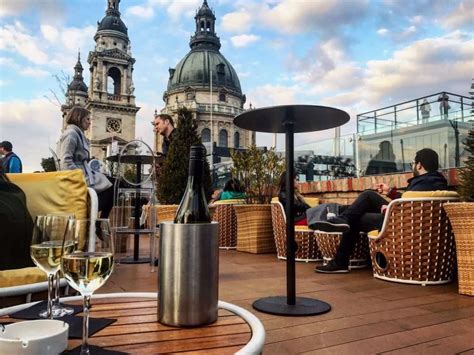 Drinks in a fabulous rooftop terrace in Budapest's High Note Skybar