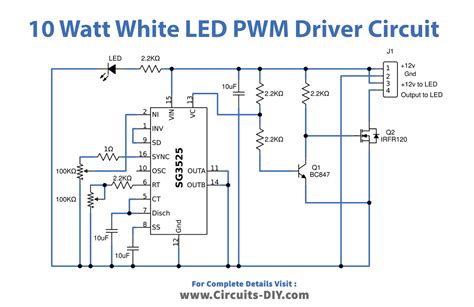 10 Watt White LED PWM Driver Circuit