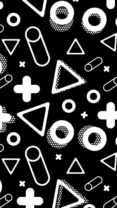 90's Retro Shapes, 90 years, 90s, black and white, cool, funny, minimal ...