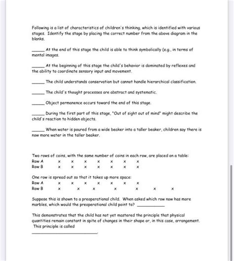 Solved Piaget - Stages of Development Worksheet Use the | Chegg.com