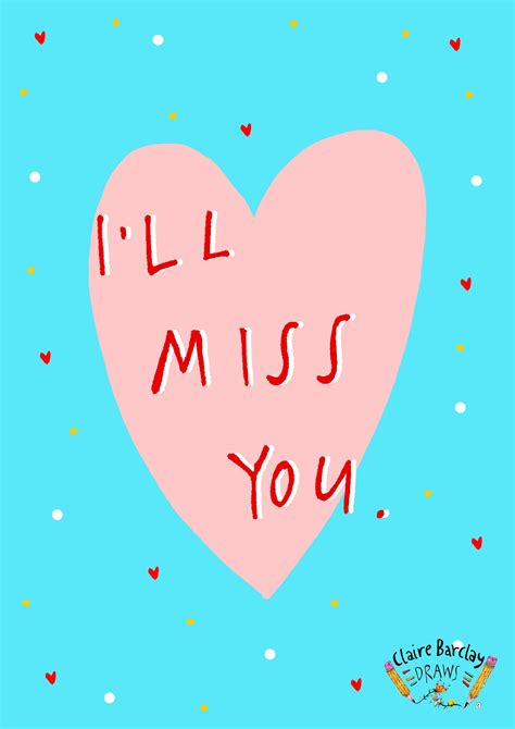 I'll Miss You Greetings Card – Claire Barclay Draws