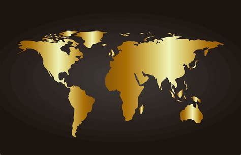 Premium Vector | Gold map over black background vector illustration