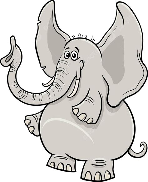 Cartoon African Elephant Animal Character African Happy Cheerful Vector, African, Happy ...