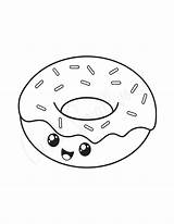 Cute Donut Coloring Page  Free Printable Templates sketch template