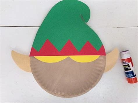 Handprint Elf Paper Plate Craft - Our Kid Things