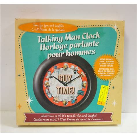 NOVELTY MAN CAVE TALKING MAN CLOCK