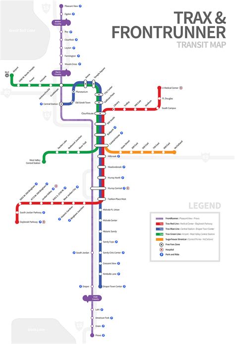 Transit Maps: Unofficial Map: FrontRunner and TRAX, Salt Lake City, Utah