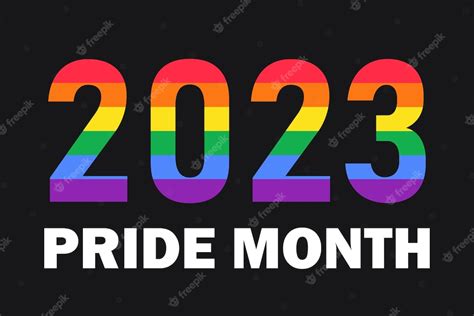 Premium Vector | 2023 in rainbow LGBTQ flag colors isolated on black ...