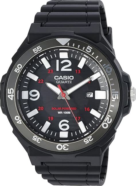 Casio Men's 'Solar Powered' Quartz Resin Automatic Watch, Color:Black (Model: MRWS310H-1BV ...