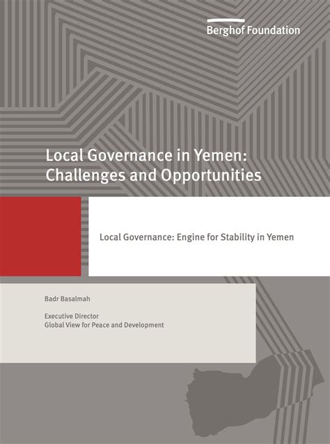 Local Governance in Yemen: Challenges and Opportunities - Strengthening ...