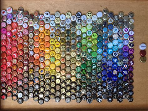 Updated bottle cap collection (371 unique caps sorted by colour) : r/BottleCapCollecting