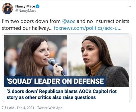 AOC slams Nancy Mace for tweeting that their offices WEREN'T stormed in ...