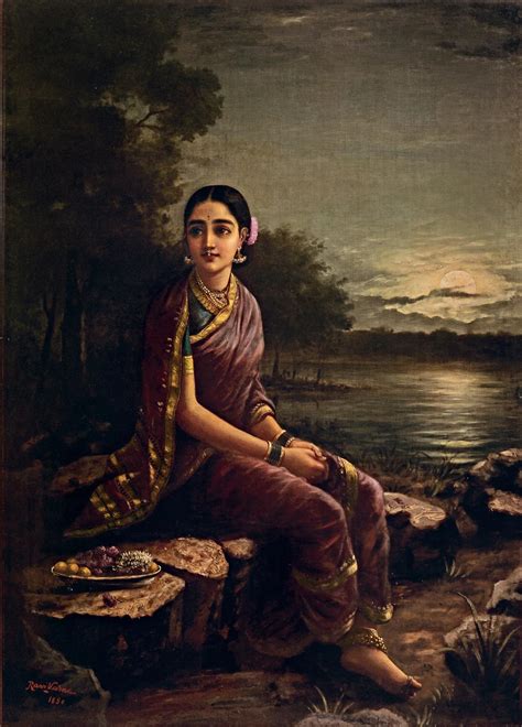 Raja Ravi Varma | Radha in the Moonlight (1890) | MutualArt