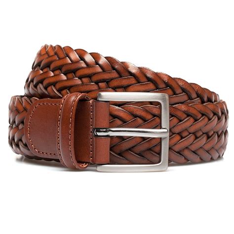 Andersons Brown Calf Leather Woven Belt in Brown for Men | Lyst