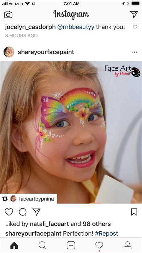 One stroke rainbow butterfly face paint Face Painting Unicorn, Face Painting Tips, Face Painting ...