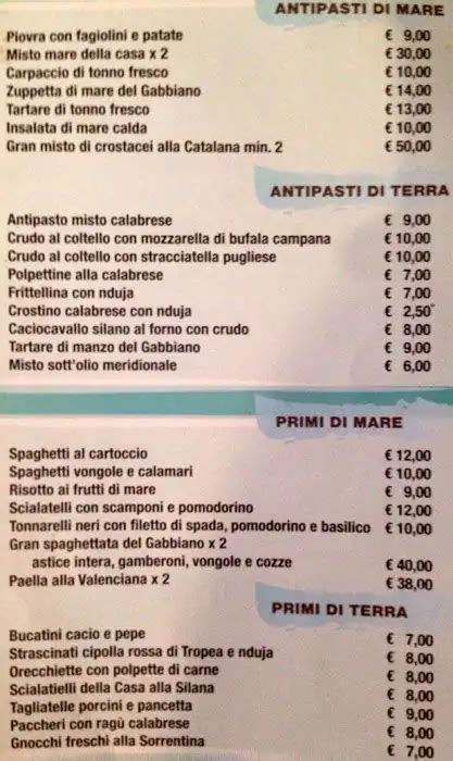 Il Gabbiano a Milano: Foto del Menu con Prezzi - Zomato Italia