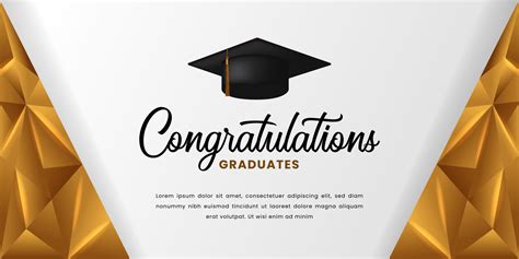 Happy graduation congratulation with 3d graduation cap and golden background for college ...