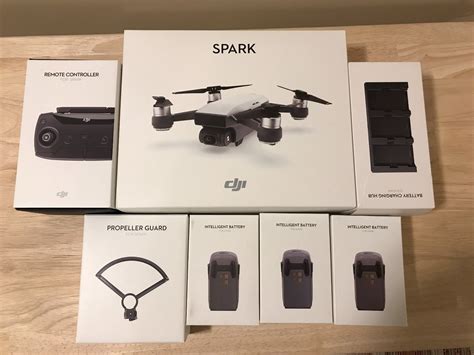 DJI Spark Drone Combo controller 3 batteries charger prop guards DJI Care | Batteries charger ...