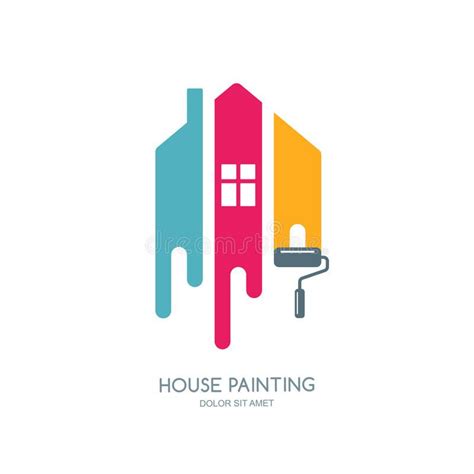 House Painting Service, Decor And Repair Multicolor Icon. Vector Logo, Label, Emblem Design ...