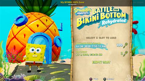 My BFBBR 100% Save [SpongeBob: Battle for Bikini Bottom - Rehydrated ...