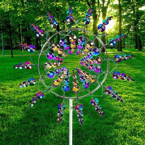 MAGICAL WIND POWERED Kinetic Windmill Metal And Sculpture Spinner Garden Unique $19.98 - PicClick