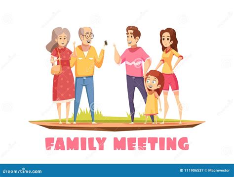 Family Meeting Composition stock vector. Illustration of grandparents - 111906537