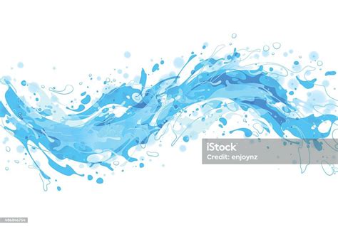 Blue Water Splash stock vector art 486846754 | iStock