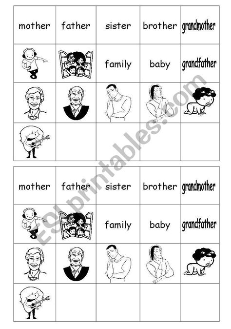 family members memory game - ESL worksheet by Hadas.H Esl Lessons, English Lessons For Kids ...