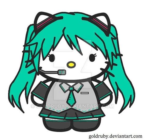 Miku Hatsune x HK Crossover Hello Kitty Cartoon, Hello Kitty Drawing, Hello Kitty Characters ...