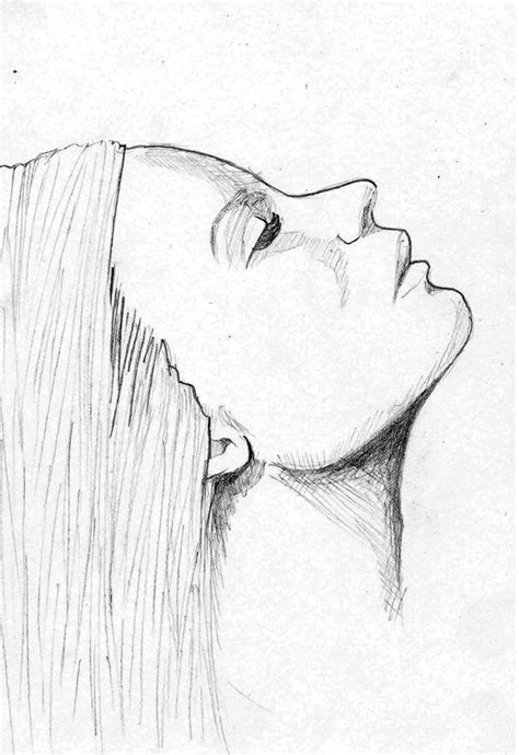 Line Art Female Face Side Profile | Download Free Mock-up