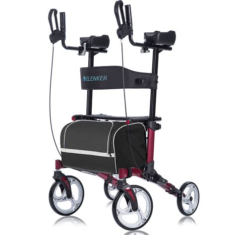 HFK-9223 Upright Walker, Stand Up Folding Rollator Walker with 10” Fro ...