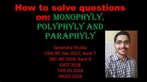 Tips to solve questions on Monophyly, polyphyly and paraphyly - YouTube