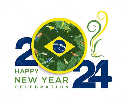 Feliz Ano Novo 2024 Brasil Ilustração Vetor EPS [download] - Designi