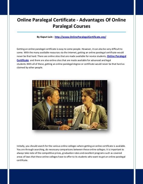 Online paralegal certificate