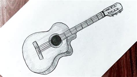 Cómo dibujar una guitarra fácil paso a paso