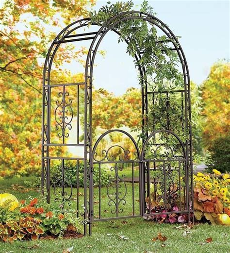 Garden Arbor Gate Dark Bronze Iron Arch Archway Patio Lawn Wedding ...