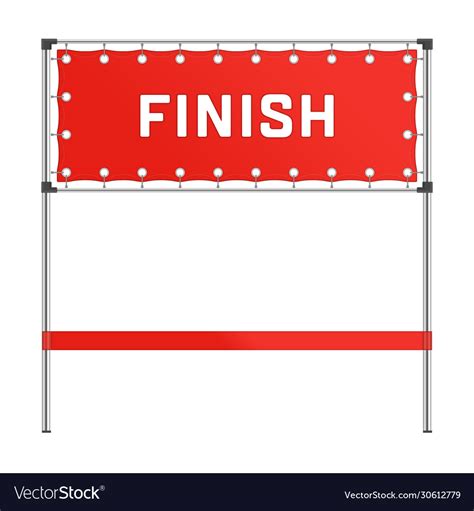 Finish line with red banner Royalty Free Vector Image