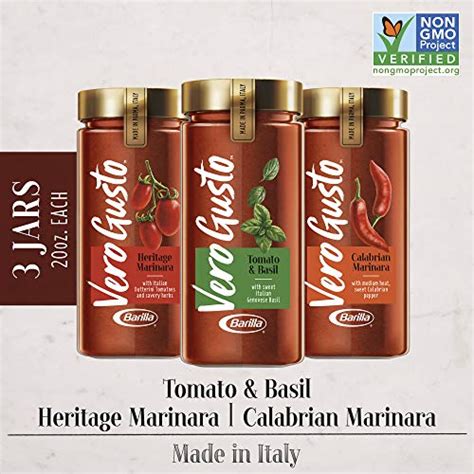 Vero Gusto By Barilla Pasta Sauce Variety Pack Tomato & Basil, Heritage ...