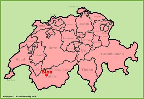 Sion location on the Switzerland map - Ontheworldmap.com