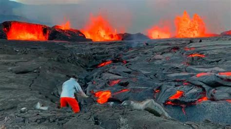 Hawaii: Lava samples taken from Kilauea volcano for testing | Sky News