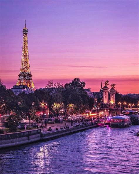 Night Time in Paris, France