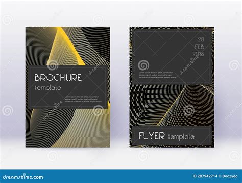 Black Cover Design Template Set Stock Illustration - Illustration of ...